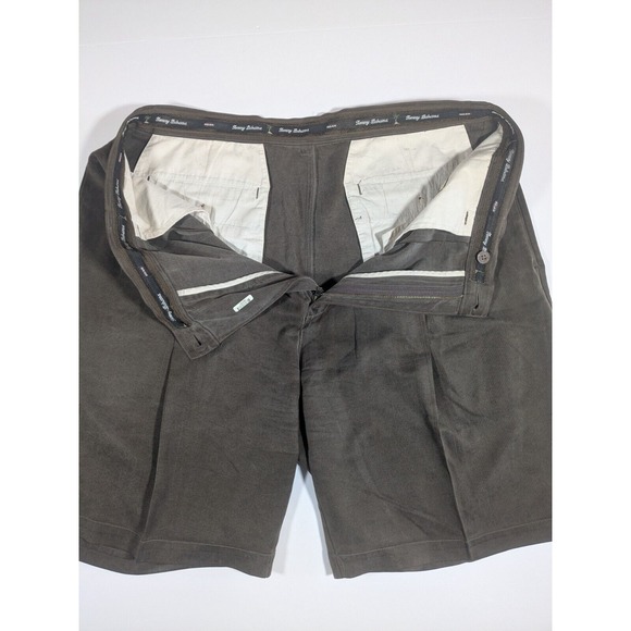 Tommy Bahama Shorts 100% Silk Black Men's Size 38 Pleated Golf Summer Mens - Picture 2 of 9